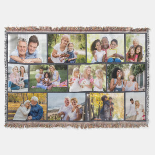 Family Bilder Masonry Grid Grått Anpassningsbar 1 Filt