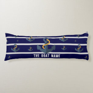 Family Boat Namn med Anchor Rope Nautical Kroppskudde