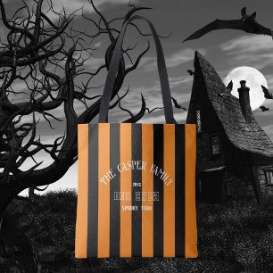 Family Boo Crew Orange Black Rand Halloween Tygkasse