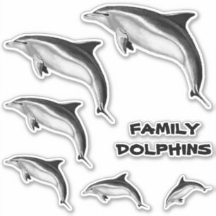 FAMILY BOTTLENOSE DOLPHINS KLISTERMÄRKEN