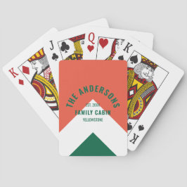 Family Cabin Personlig Namn Red Grönt Retro Casinokort