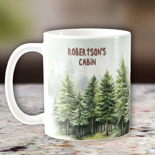 Family Cabin Pinewood Forest Grönt Kaffemugg