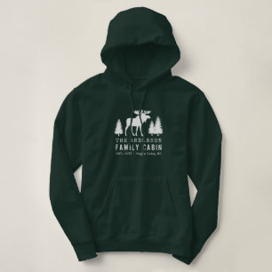 Family Cabin Rustic Moose Gräs Träd Silhouette T Shirt