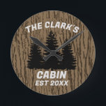 FAMILY CABIN RUSTIC WOOD CUSTOM WALL CLOCK RUND KLOCKA<br><div class="desc">RUSTIC CUSTOM WALL CLOCK</div>