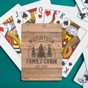 Family Cabin Rustic Wood Personlig Casinokort