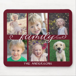 Family Calligraphy Mörk Red 6 Photo Collage Musmatta