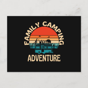 Family Camping Äventyr Caravan Vykort