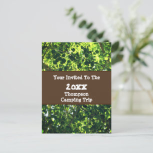 Family Camping Grönt Resa Löv Reunion - inbjudan t