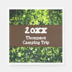 Family Camping Resa Grönt Sommarreunion Vacation Pappersservett