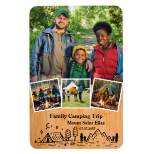 Family Camping Resa med Anpassningsbar 4-foton Magnet