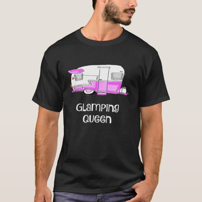 Family Camping Shirt Glamping Queen Rv Camping T (Framsida)