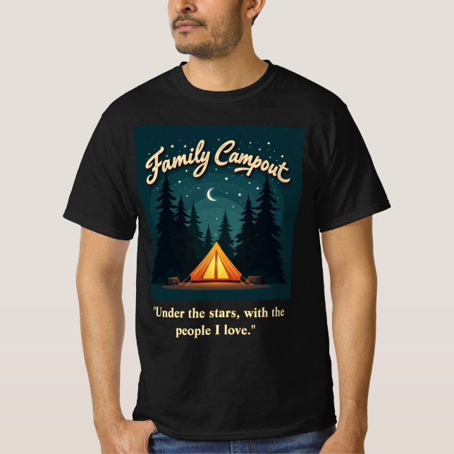 Family Campout 2025 – Retro Tent Night Tee (Framsida)