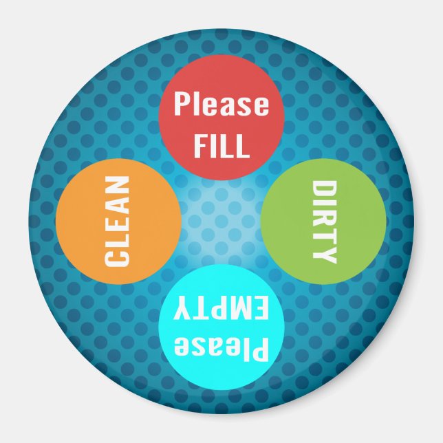 Family Chores Dishwasher Organizer Clean Dirty Magnet (Framsidan)