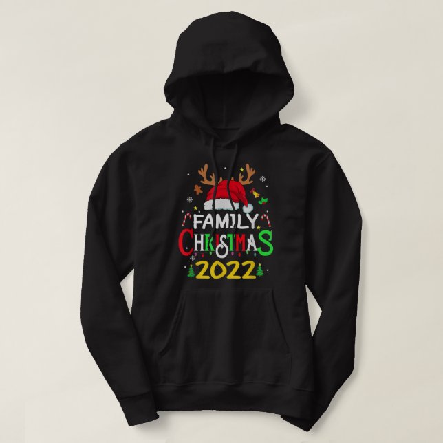 Family Christmas 2022 Squad Santa Matching Reindee Hoodie (Design framsida)