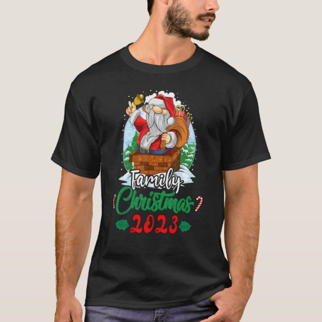 Family Christmas 2023 Matching  Squad Santa Elf  1 T Shirt (Framsida)