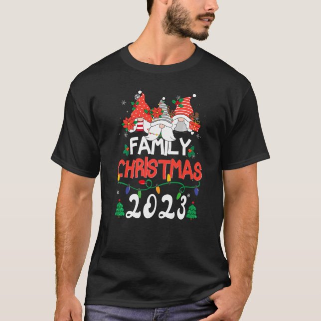 Family Christmas 2023 Matching  Squad Santa Elf    T Shirt (Framsida)