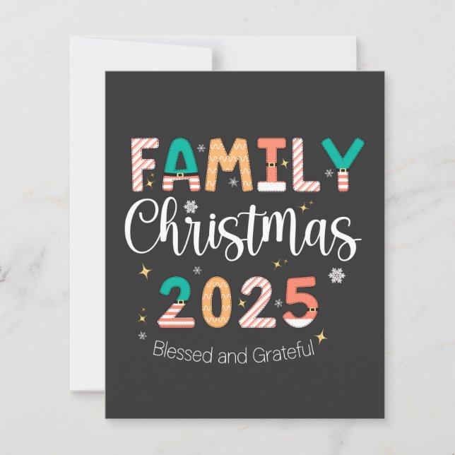 Family Christmas 2025 Blessed and Grateful  (Framsida)