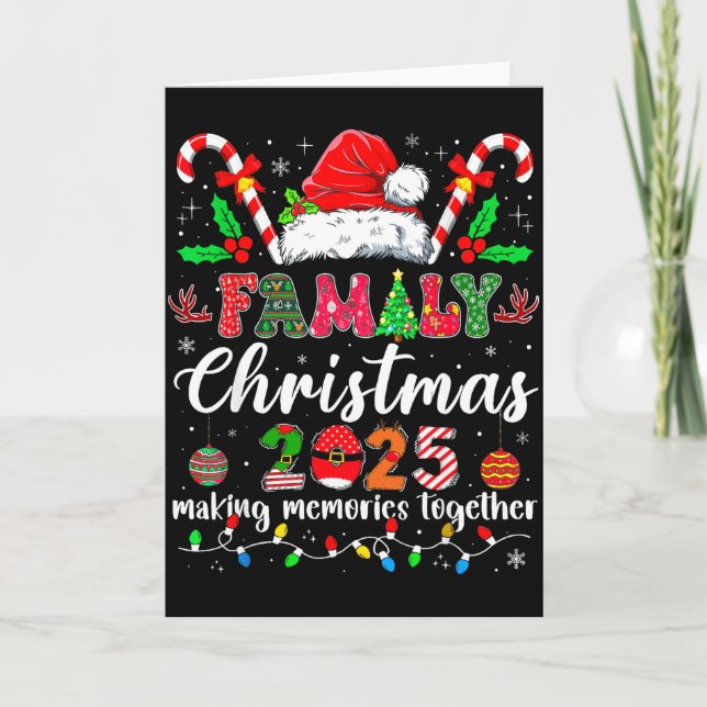 Family Christmas 2025 Matching Santa Tee Xmas Paja Kort (Framsida)