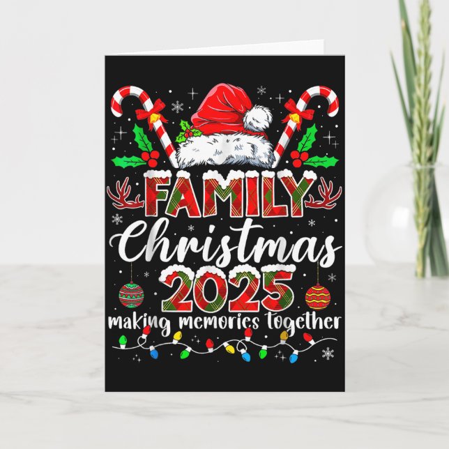 Family Christmas 2025 Matching Santa Tee Xmas Paja Kort (Framsida)