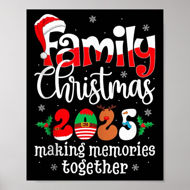Family Christmas 2025 Matching Xmas Pajamas Christ Poster (Framsidan)