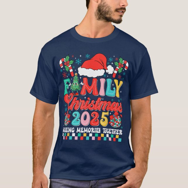 Family Christmas 2025 Pajamas Outfit Matching Xmas T Shirt (Framsida)