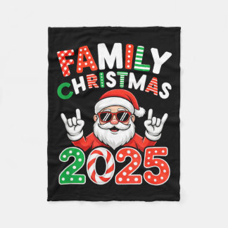 Family Christmas 2025 Rocker Santa Sungles Matchin Fleecefilt