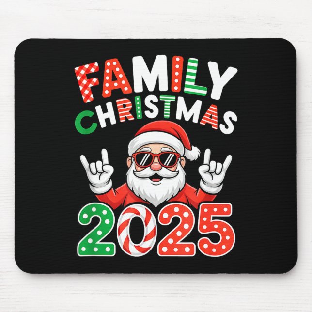 Family Christmas 2025 Rocker Santa Sungles Matchin Musmatta (Framsidan)