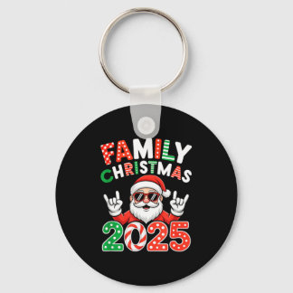 Family Christmas 2025 Rocker Santa Sungles Matchin Nyckelring