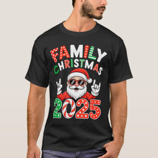 Family Christmas 2025 Rocker Santa Sungles Matchin T Shirt