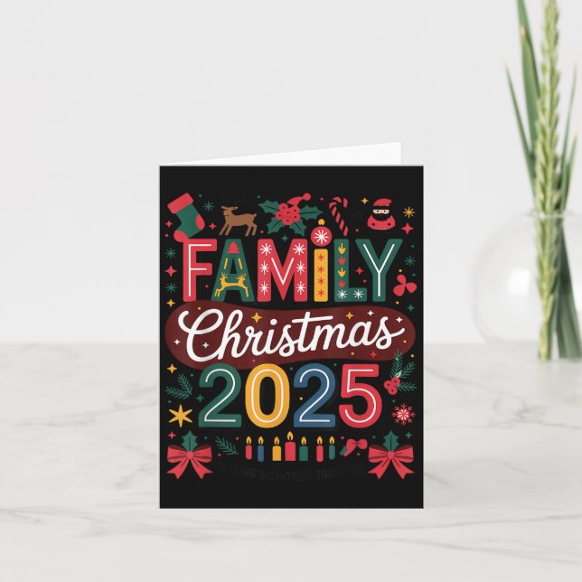 Family Christmas 2025 Squad Santa Elf Xmas Matchin Kort (Framsida)
