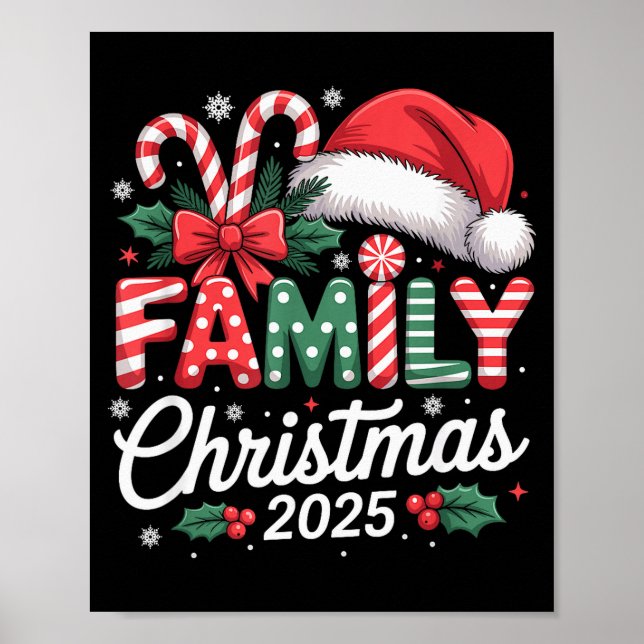 Family Christmas 2025 Xmas Matching Pajamas  Poster (Framsidan)