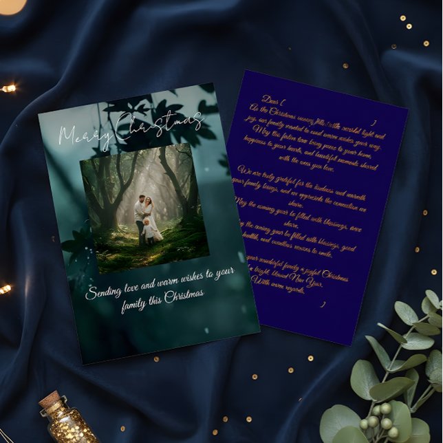 Family Christmas Card Custom Photo Holiday Message Tack Kort (Skapare uppladdad)