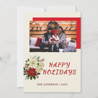 “Family Christmas Card | Happy Holidays Photo Card Tack Kort
