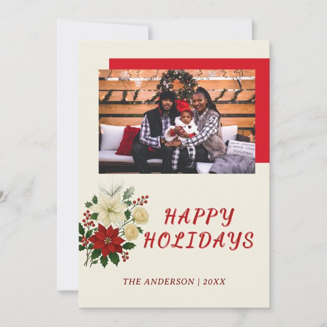 “Family Christmas Card | Happy Holidays Photo Card Tack Kort (Framsida)