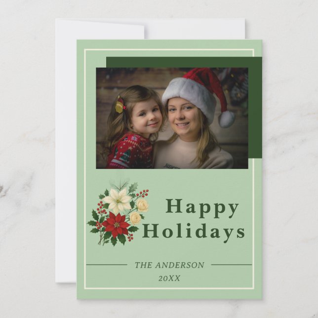 “Family Christmas Card | Happy Holidays Photo Card Tack Kort (Framsida)