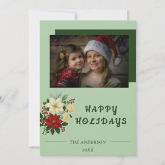 “Family Christmas Card | Happy Holidays Photo Card Tack Kort