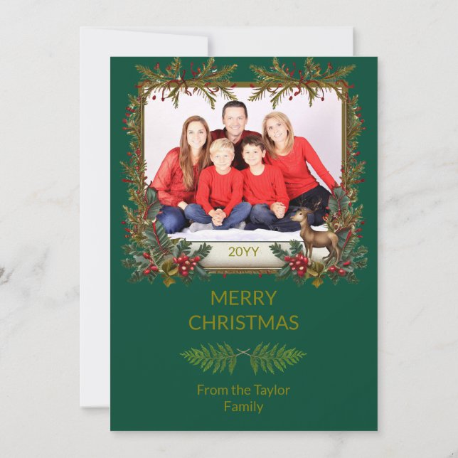Family Christmas Card Inbjudningar (Baksida)