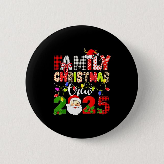 Family Christmas Crew 2025 Matching Outfit Xmas Sq Knapp (Framsida)