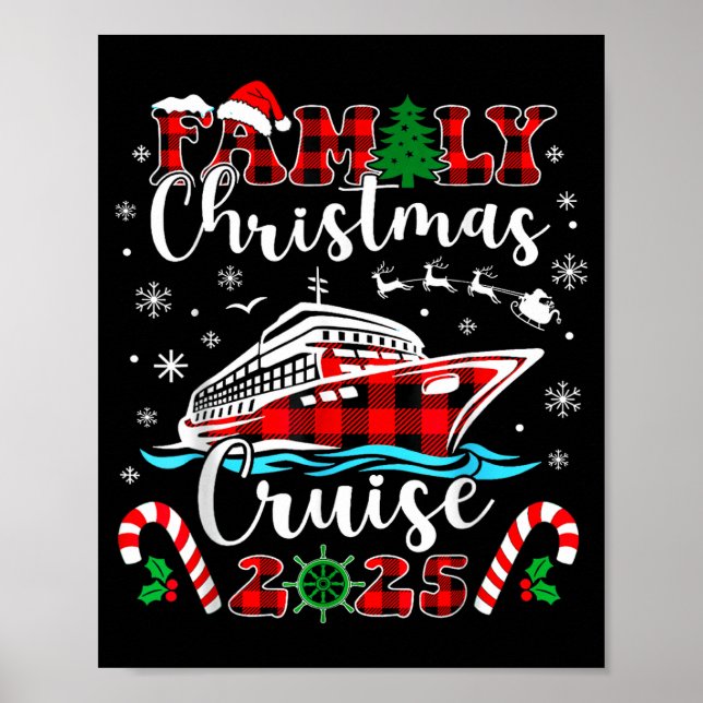 Family Christmas Cruise 2025 Matching Family Cruis Poster (Framsidan)