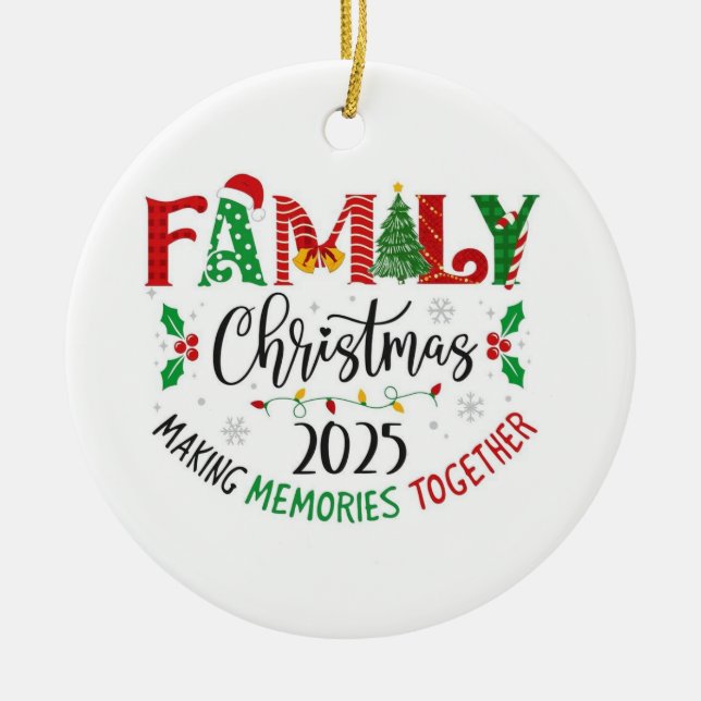 Family Christmas design  Julgransprydnad Keramik (Framsidan)