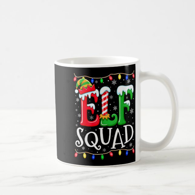 Family Christmas Matching Pajamas Elf Xmas Squad  Kaffemugg (Höger)