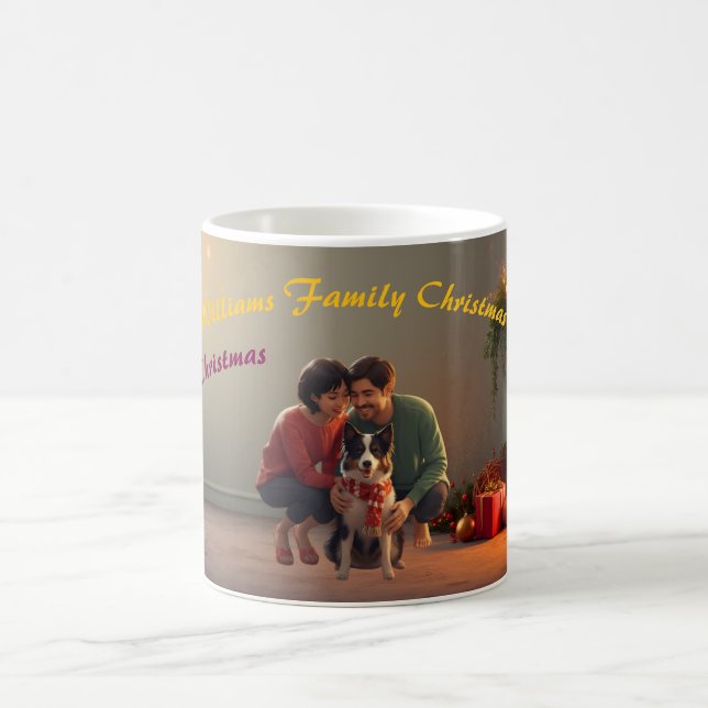 Family Christmas Mug with Border Collie – Cozy Hol Kaffemugg (Center)