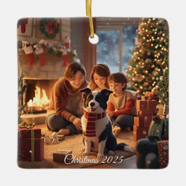Family Christmas Ornament with Border Collie – Coz (Framsida)
