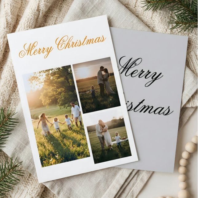 Family Christmas Photo Card – Warm Holiday Wishes Tack Kort (Skapare uppladdad)