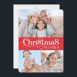 FAMILY CHRISTMAS PHOTO snyggt typography red red Julkort<br><div class="desc">by kat masard >> www.simplysweetPAPERIE.com <<< En elegant, typografi med offerten Jul Önskemål. Multifoto för din vackra familj. AVDELNING 1. Om du vill ändra storlek på eller flytta fotot slått klickar du på "anpassa det". 2 Du kan också ändra typsnitt, flytta och lägga till mer text! BEHÖVER HJÄLP FÖR ATT...</div>