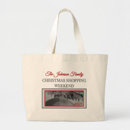 Family Christmas Shopping Weekend Crimson Ornament Jumbo Tygkasse