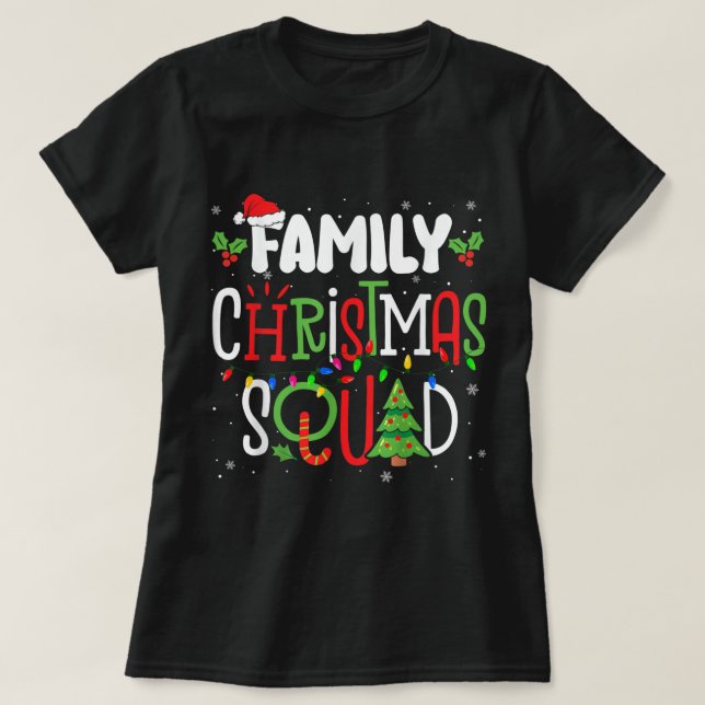 Family Christmas Squad Matching Pajamas Santa Xmas T Shirt (Design framsida)