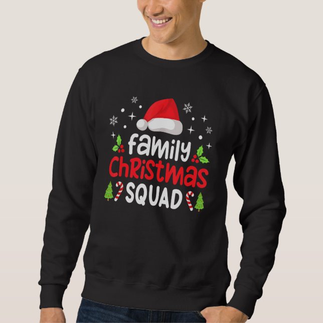 Family Christmas Squad Matching     Santa Elf Grou Lång Ärmad Tröja (Framsida)