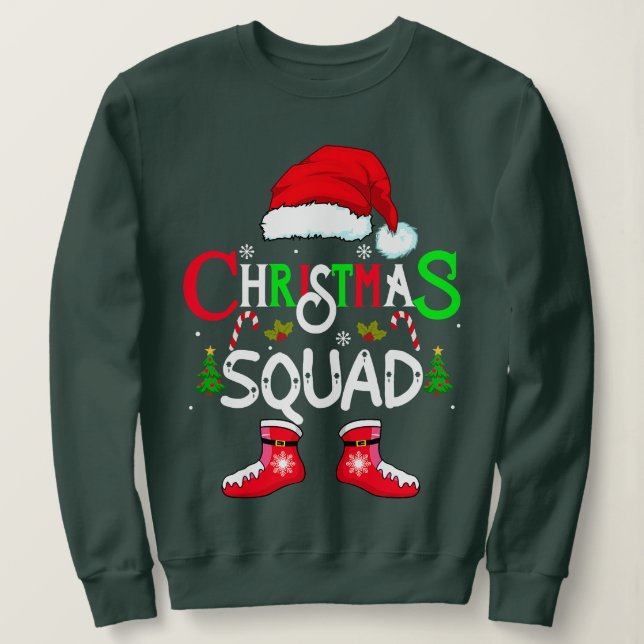family christmas squad santa 2022 team Xmas tree P T Shirt (Design framsida)