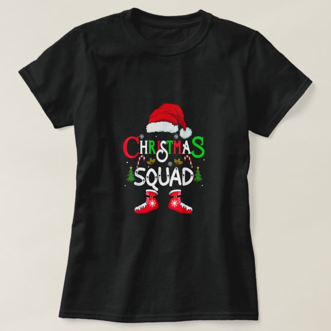 family christmas squad santa 2022 team Xmas tree P T Shirt (Design framsida)